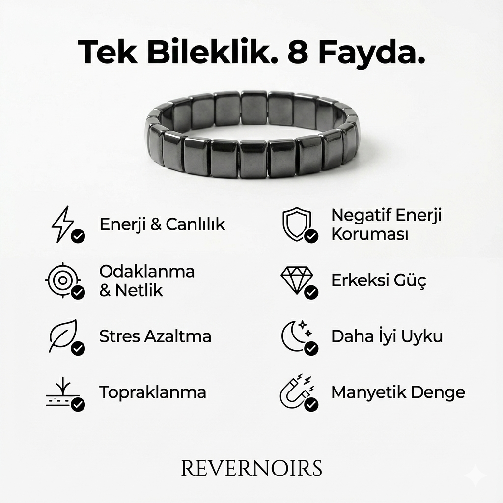 Güç ve İhtişamı Yenileyen Hematit Bilekliği